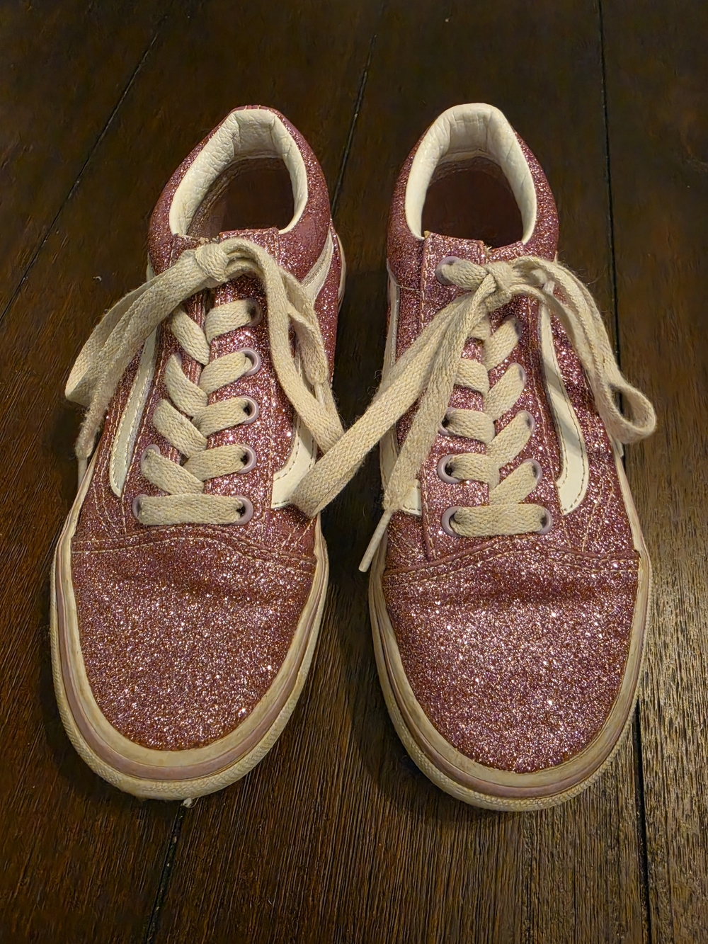 Vans Old Skool Glitter Sneakers Pink Girls US 2.5